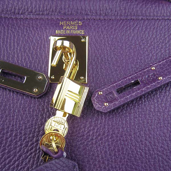 7A Replica Hermes Kelly 32cm Togo Leather Bag Purple 6108
